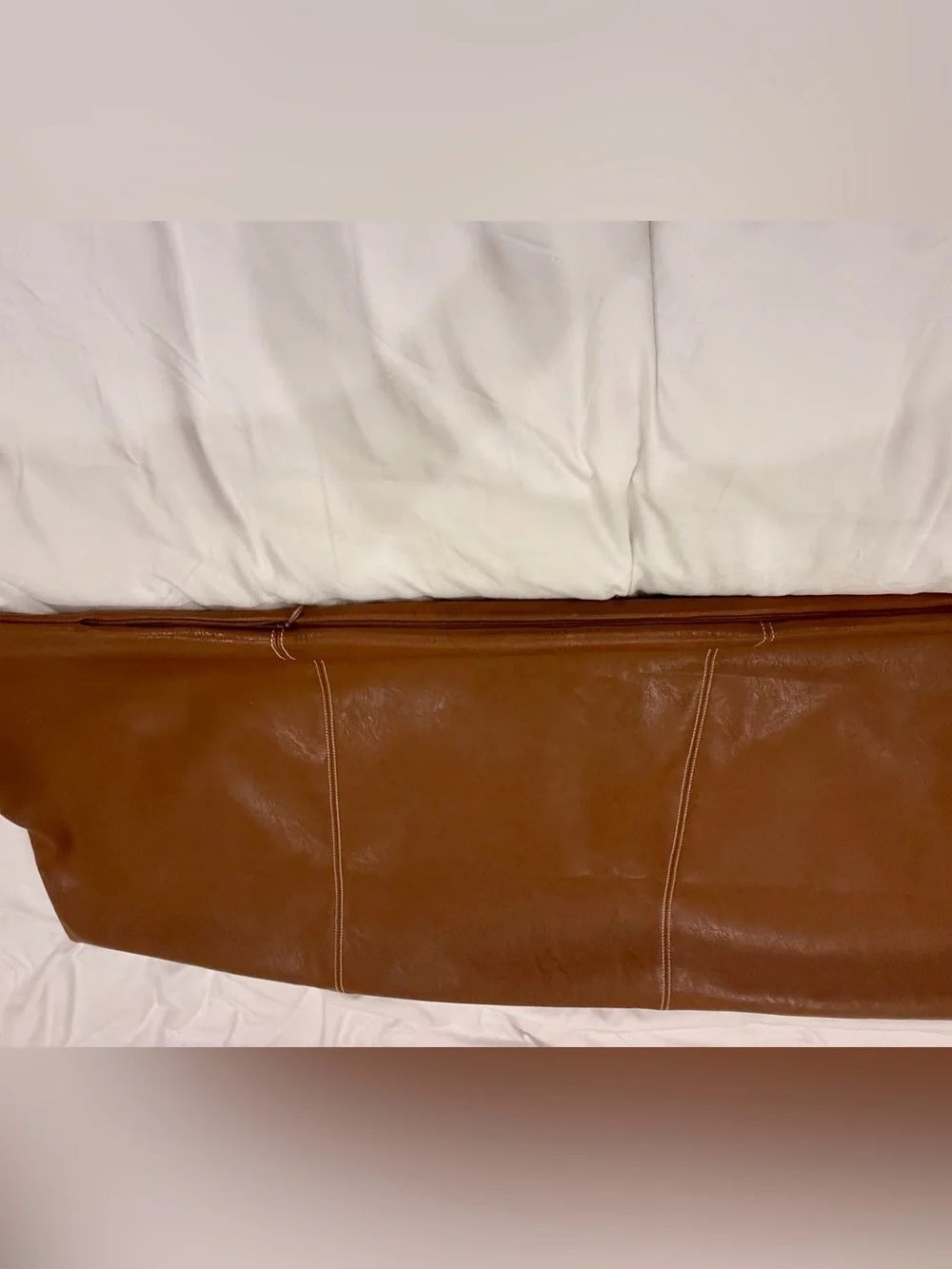 Brown  Long Lumbar Faux Leather Body Decorative Throw Pillow Cover 21x54 Inch